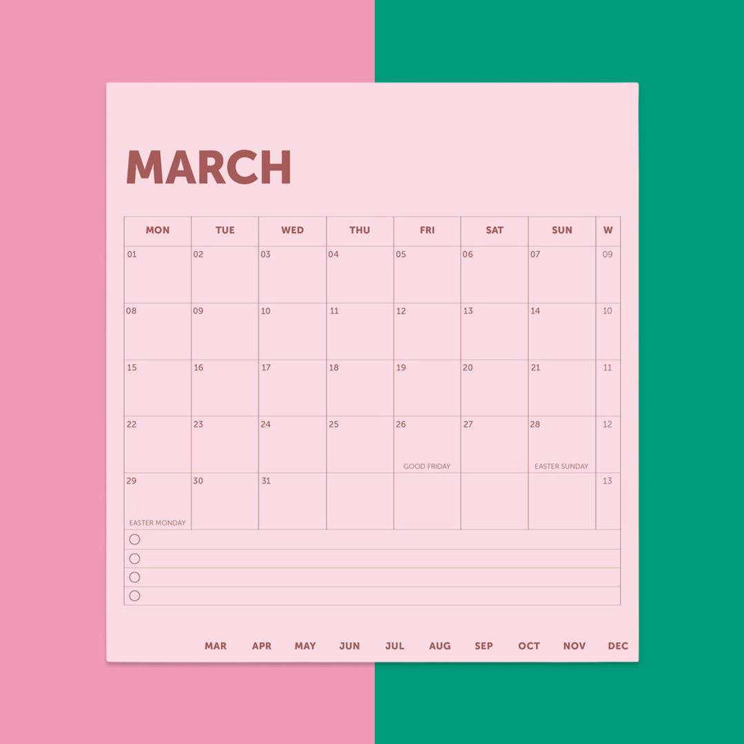 2027 Desk Calendar Green