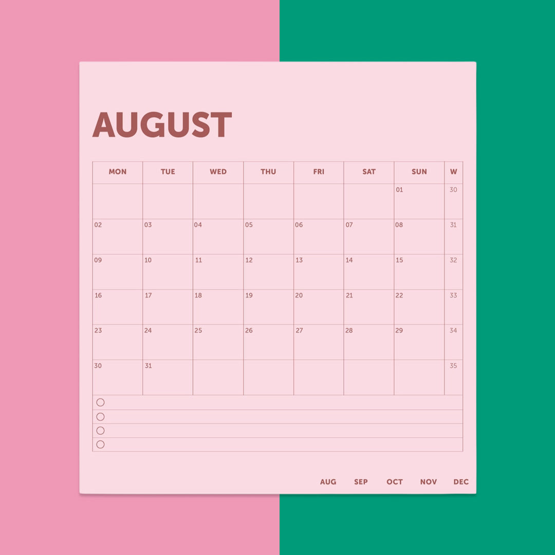 2027 Desk Calendar Green
