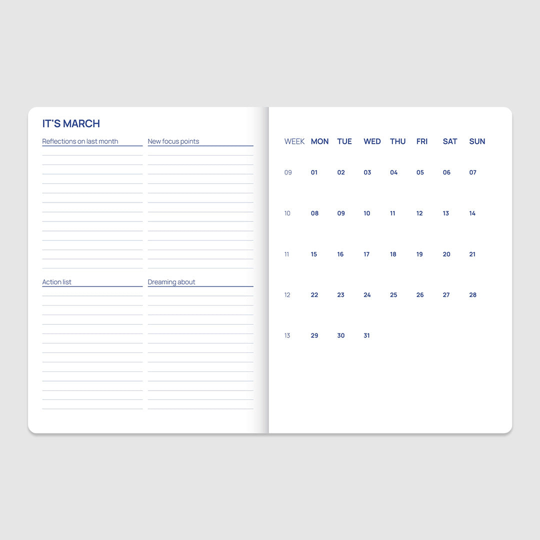 2027 Fabrique Diary Flowers Blue