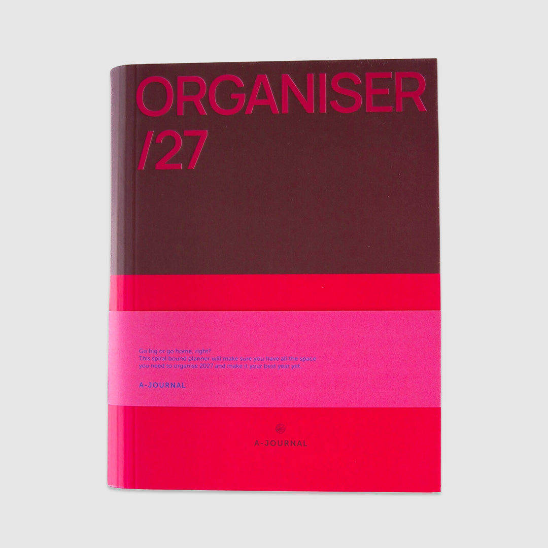 2027 Organiser Diary Spiral Bordeaux Pink