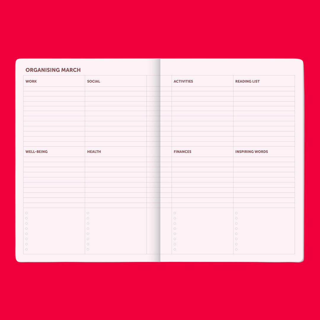 2027 Organiser Diary Spiral Bordeaux Pink