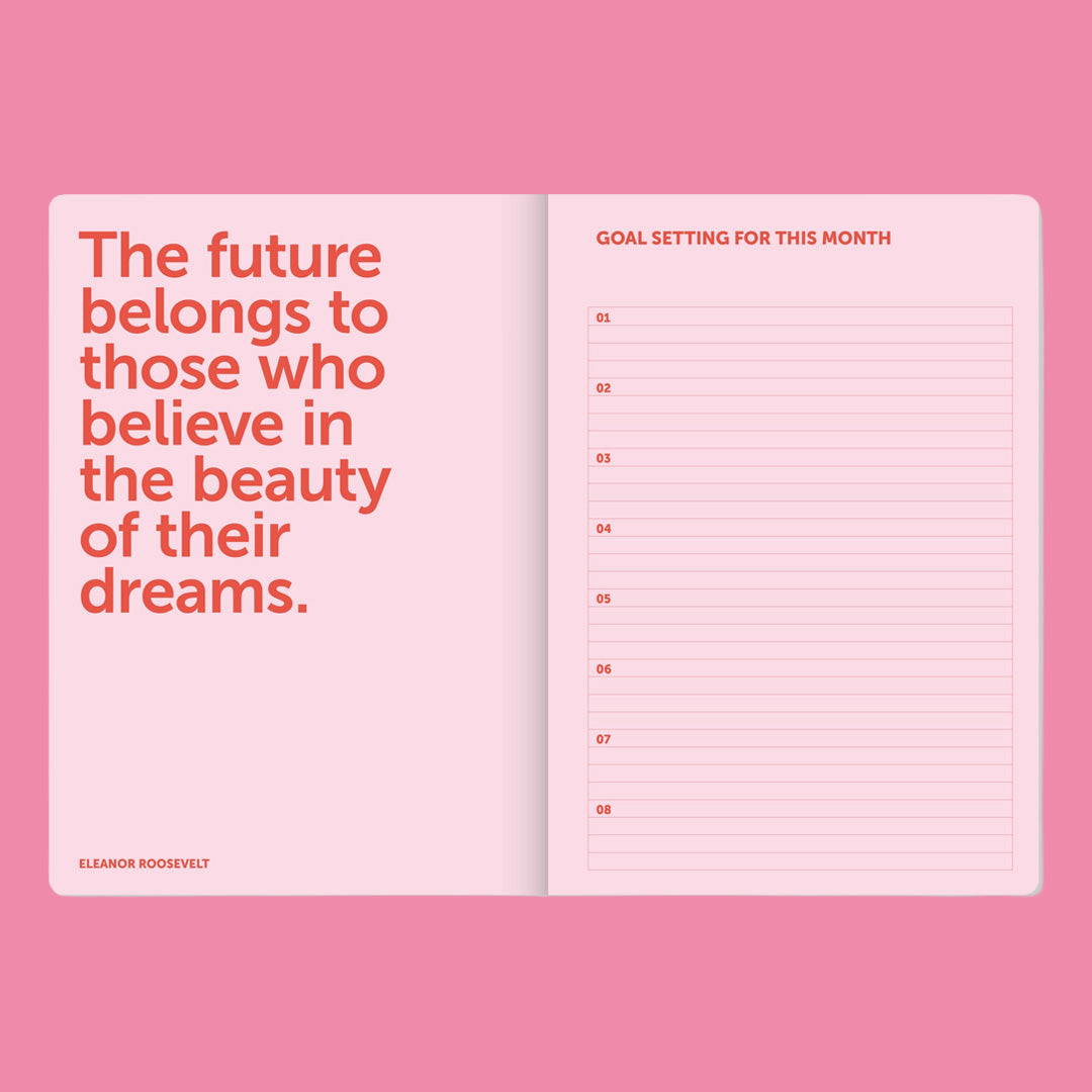 2027 Organiser Diary Spiral Pink Red