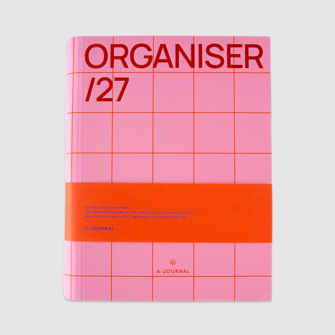 2027 Organiser Diary Spiral Checkered