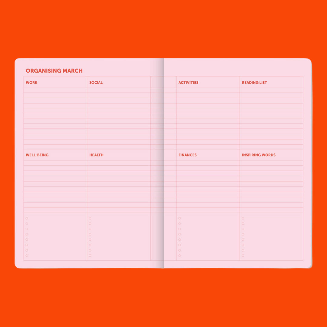 2027 Organiser Diary Spiral Checkered