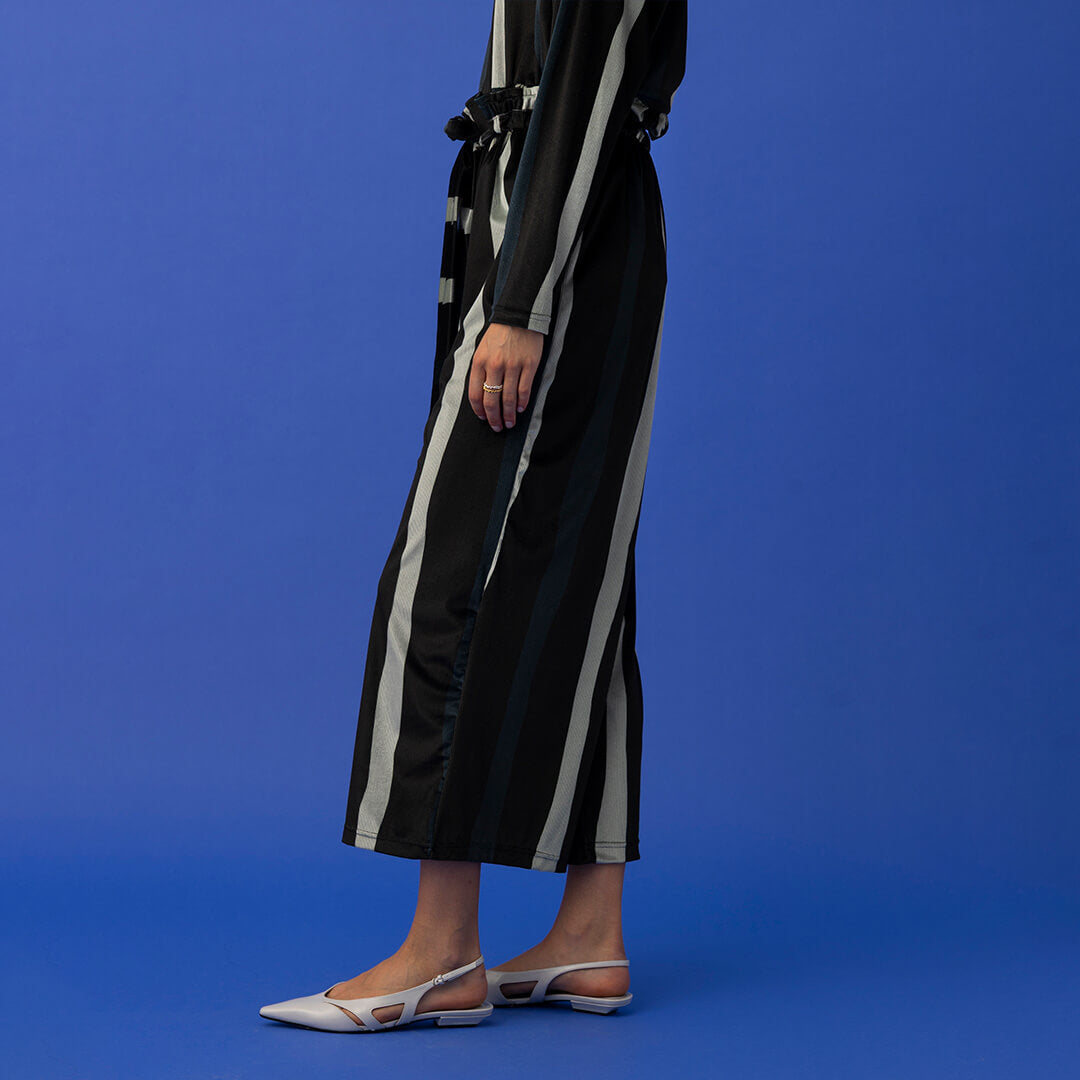 Eric Wide Leg Pants - Adelie Stripes