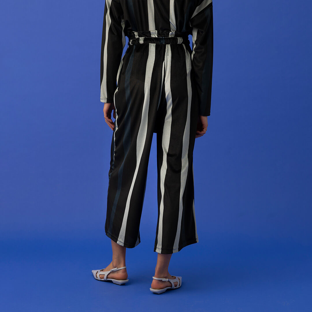 Eric Wide Leg Pants - Adelie Stripes