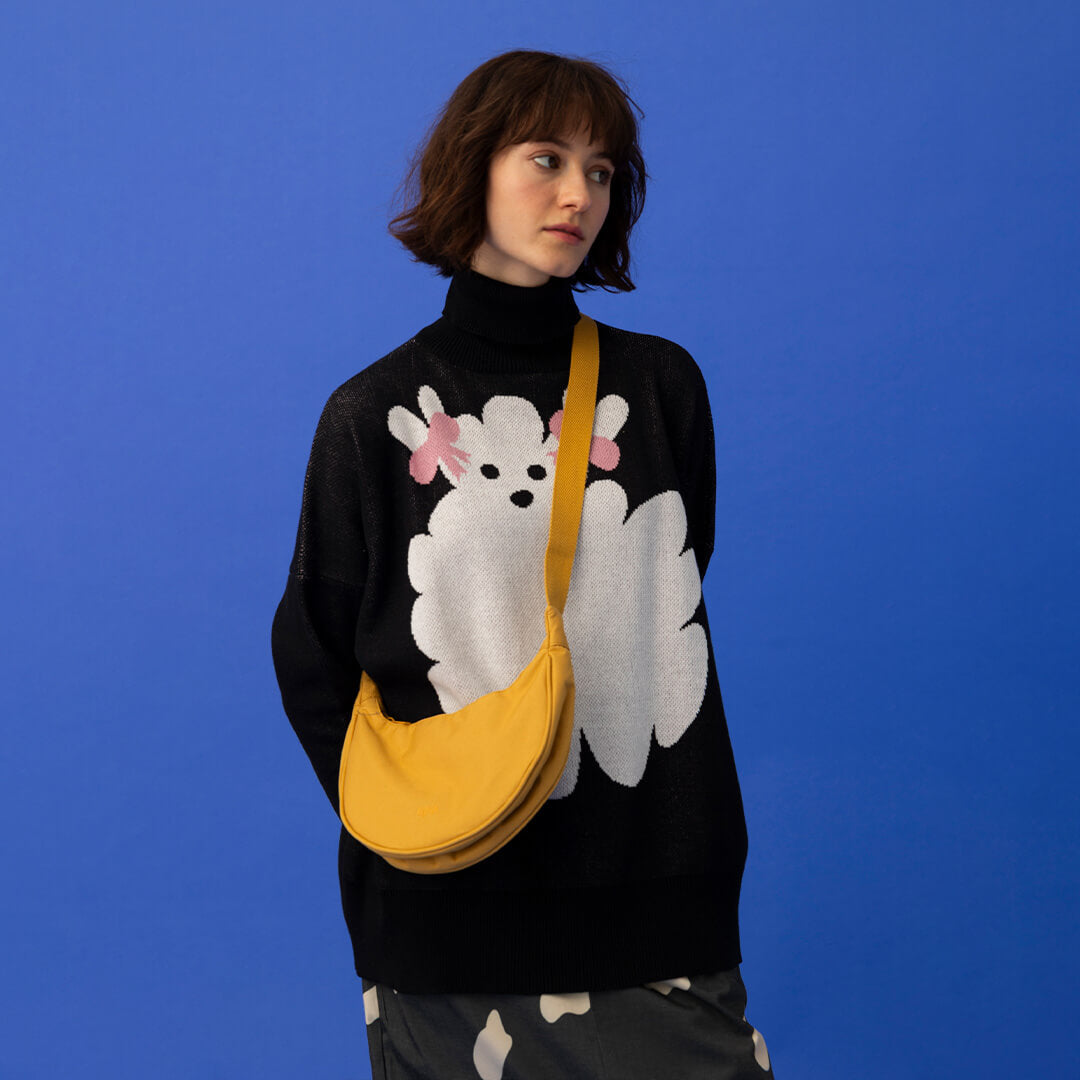 Piper Sweater Fluffy Dog - Black