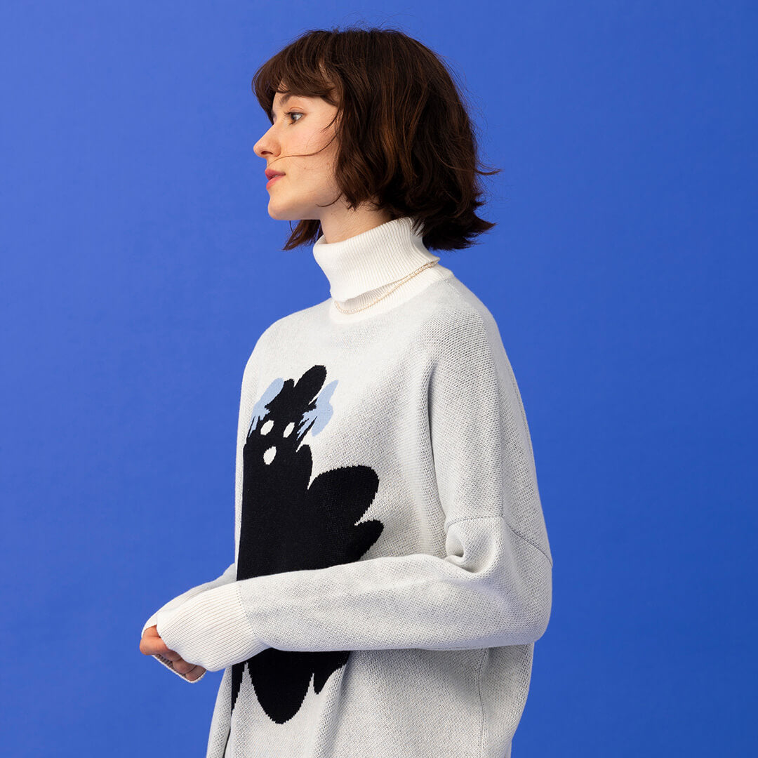 Piper Sweater Fluffy Dog - Ecru