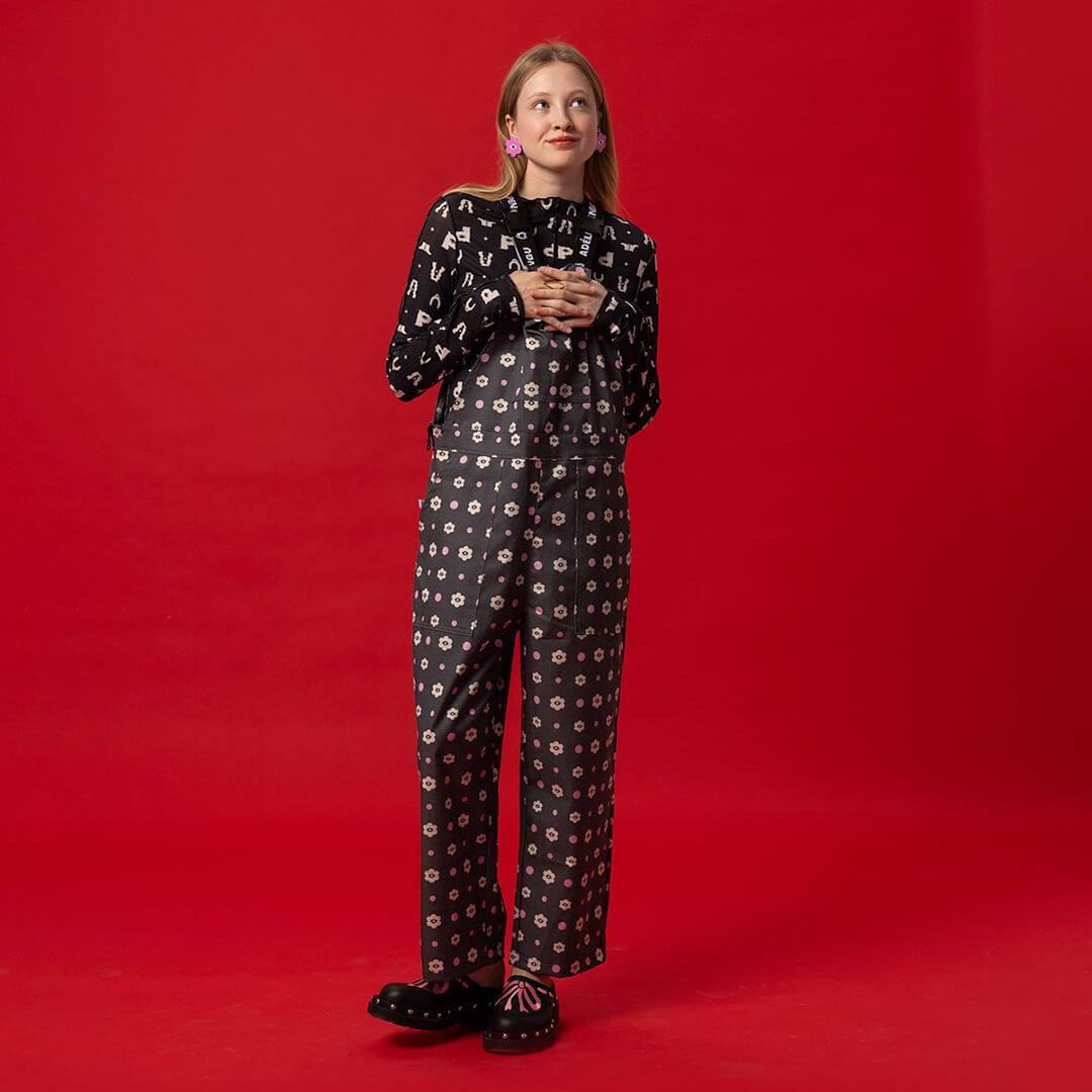 Be Cool Overalls - Polka Floral