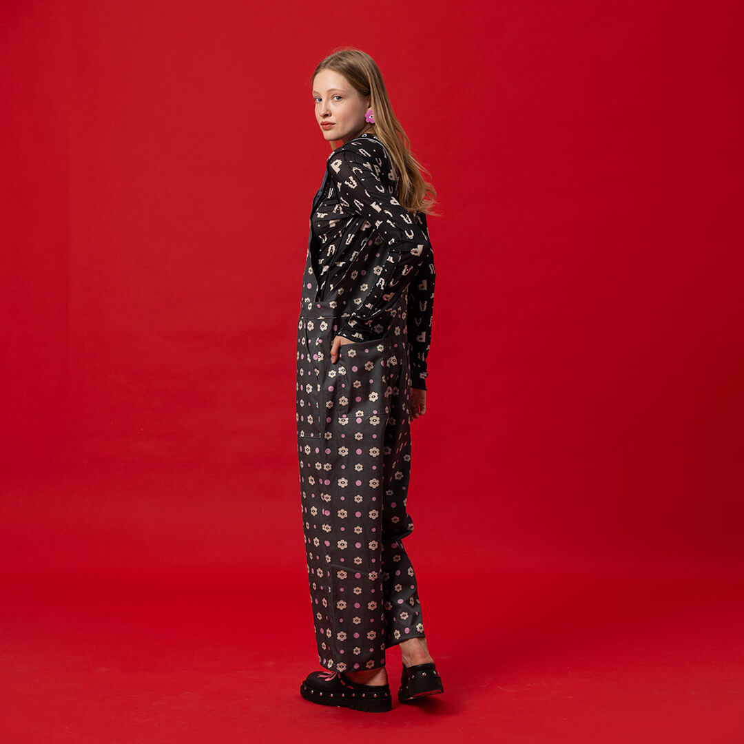 Be Cool Overalls - Polka Floral