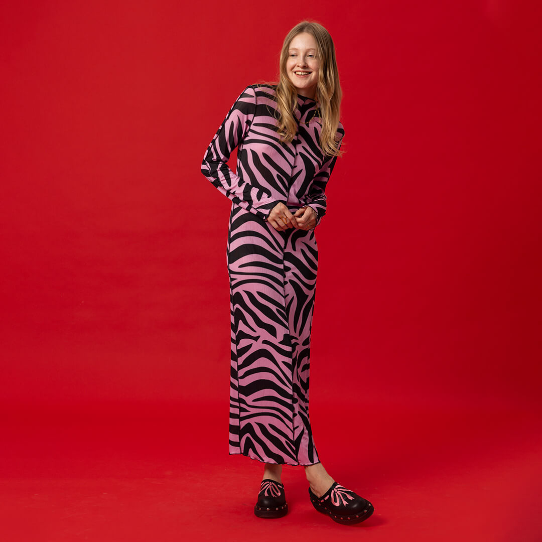 Lilliana Dress - Tiger Black / Pink