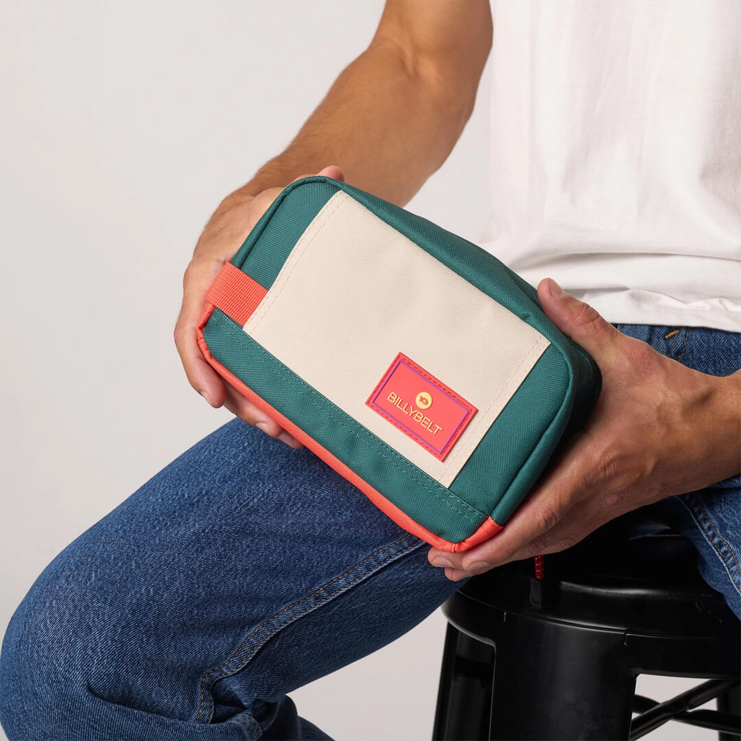 Toiletry Bag Green & Ivory
