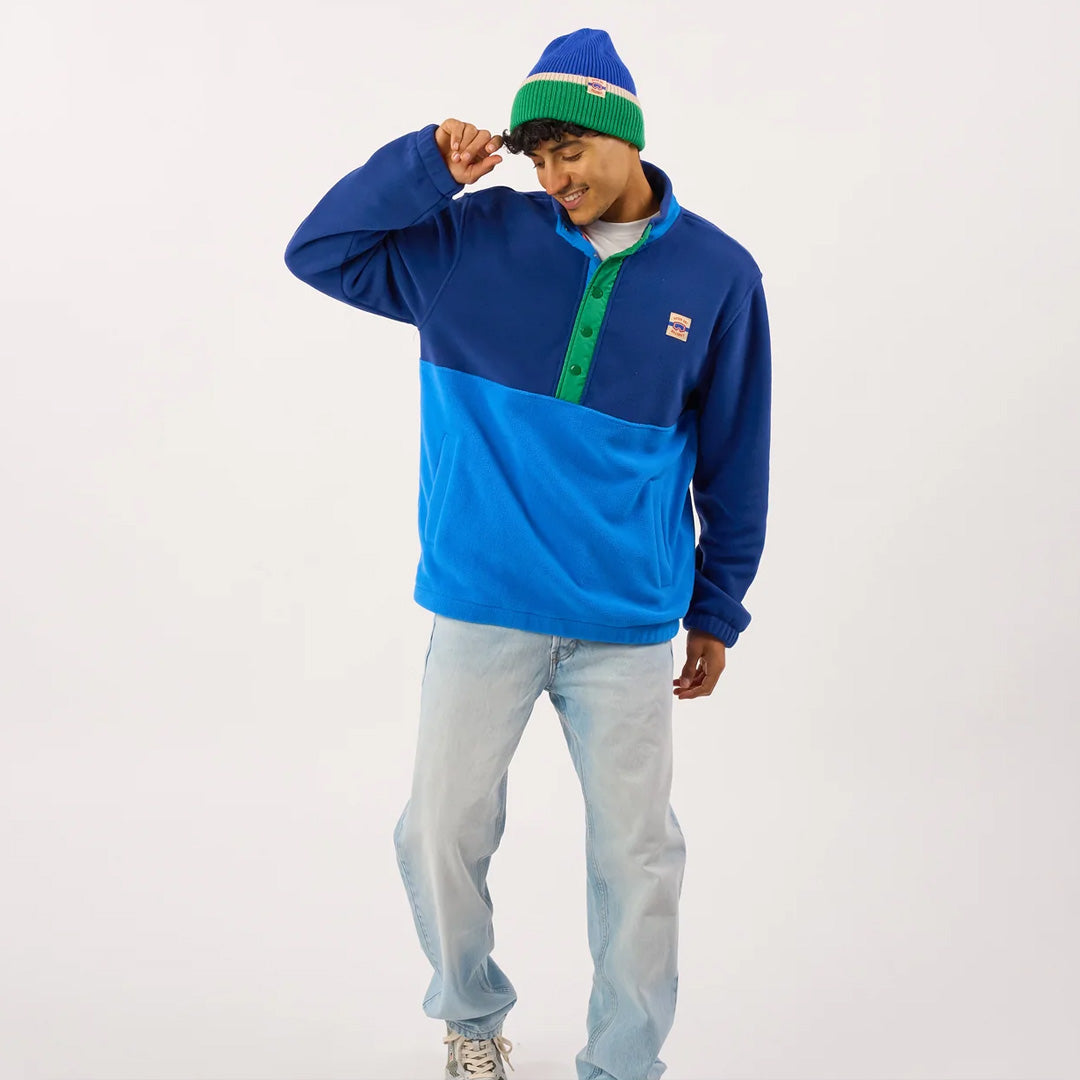 Wool Hat Blue, Green & Beige