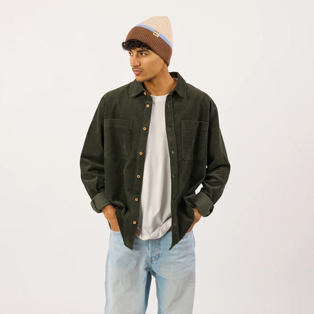 Wool Hat Brown, Beige & Sky Blue