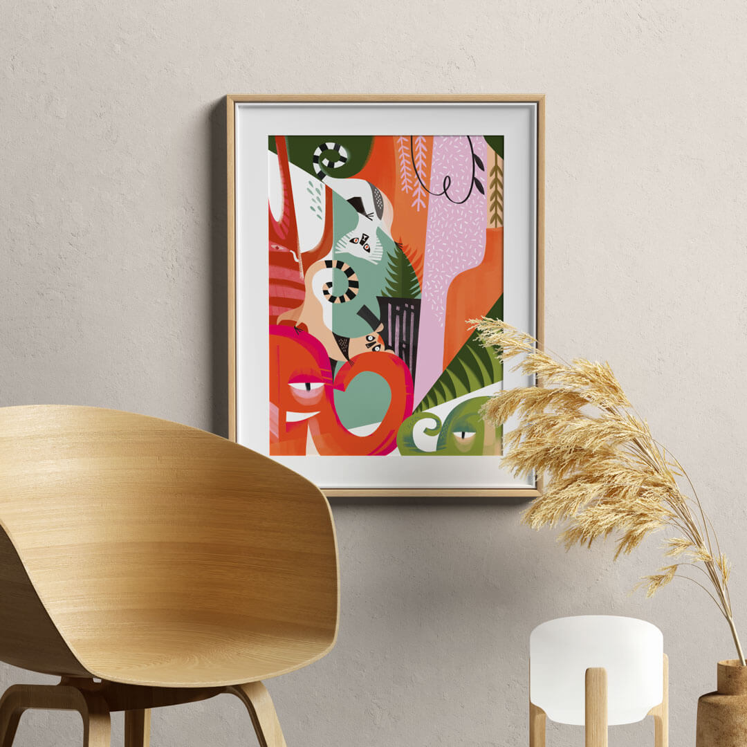 Jungle of Lemurs Poster