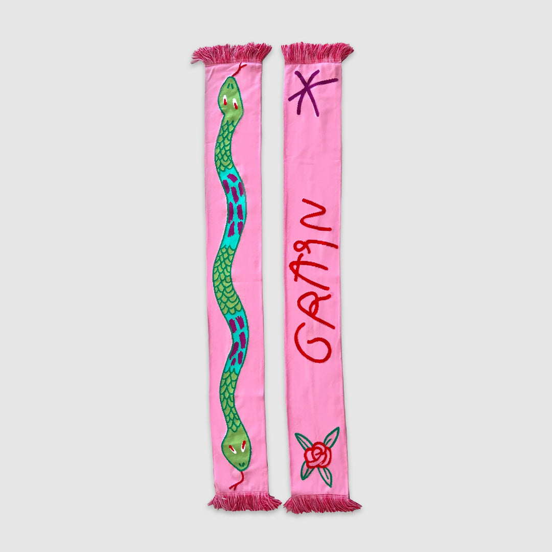 Snake Pink Scarf