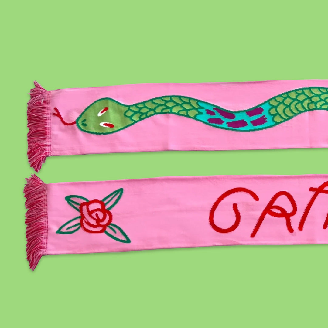 Snake Pink Scarf
