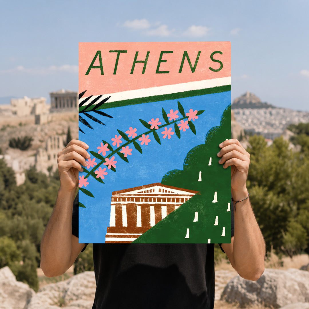 Abstract Athens Poster