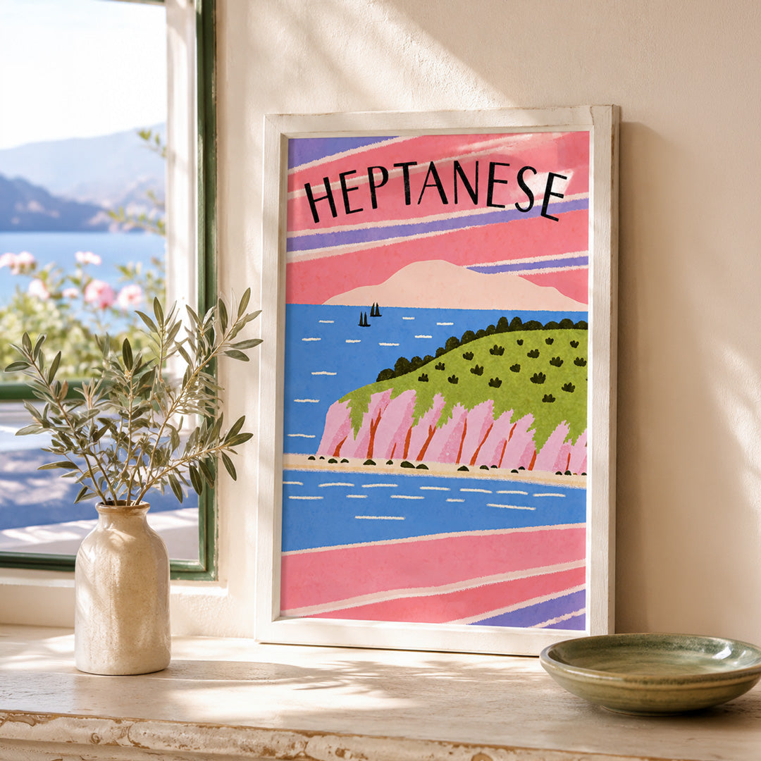 Heptanese Cliffs Poster