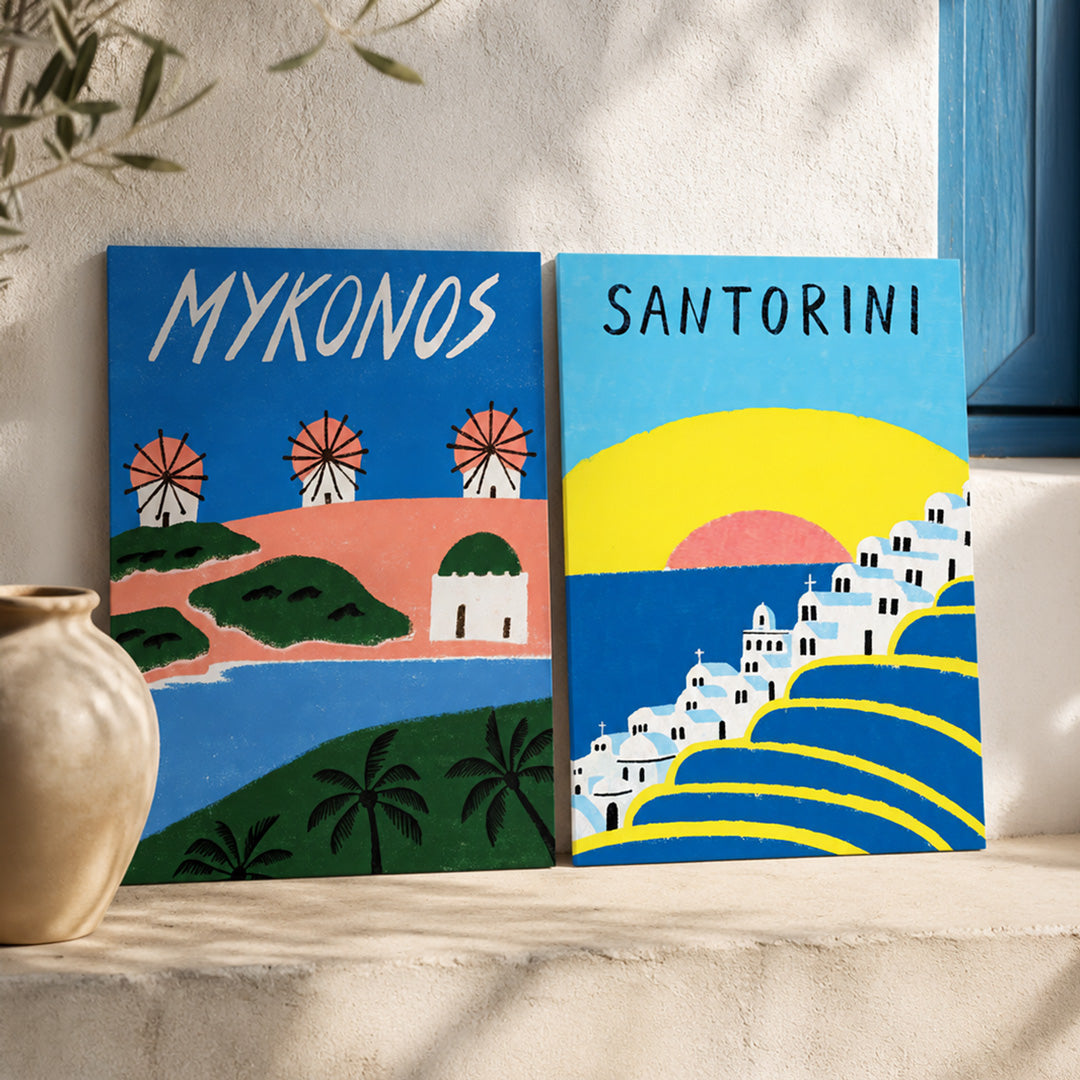 Santorini Sunset Poster