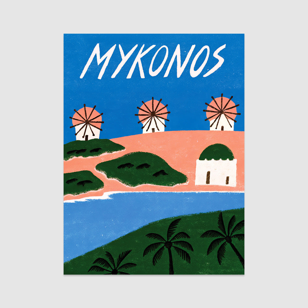 Mykonos Windmills Poster