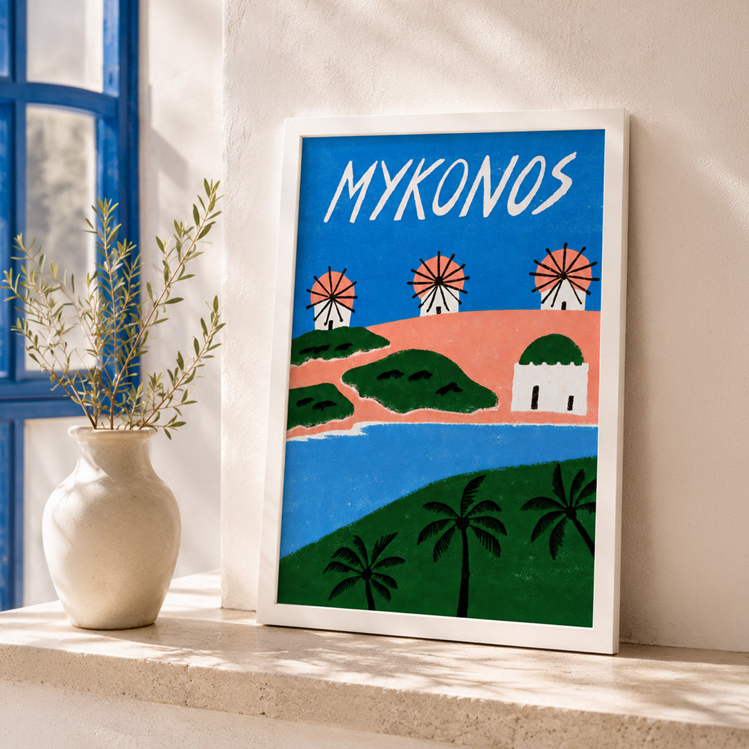 Mykonos Windmills Poster