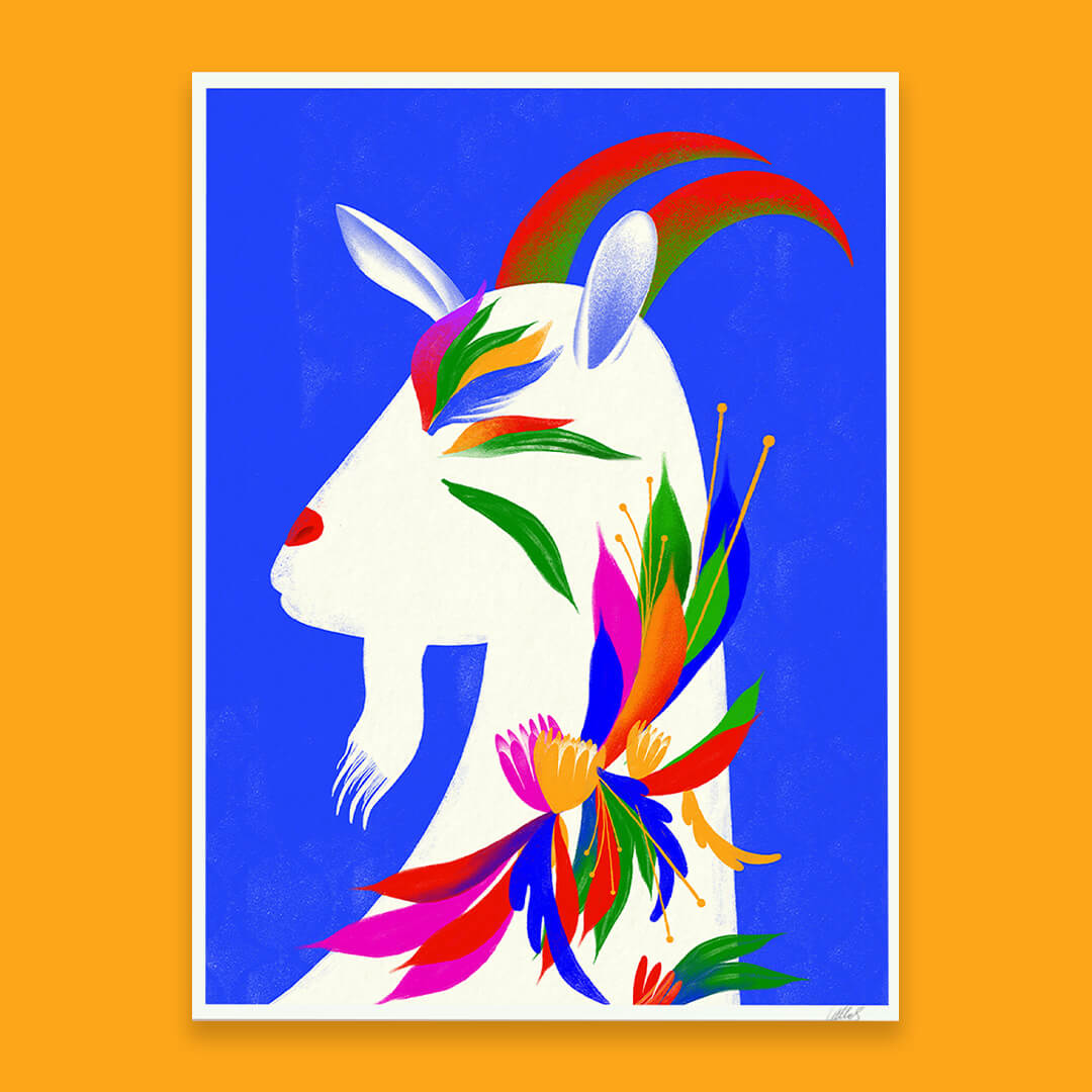 Goat Tropicana Giclée Poster