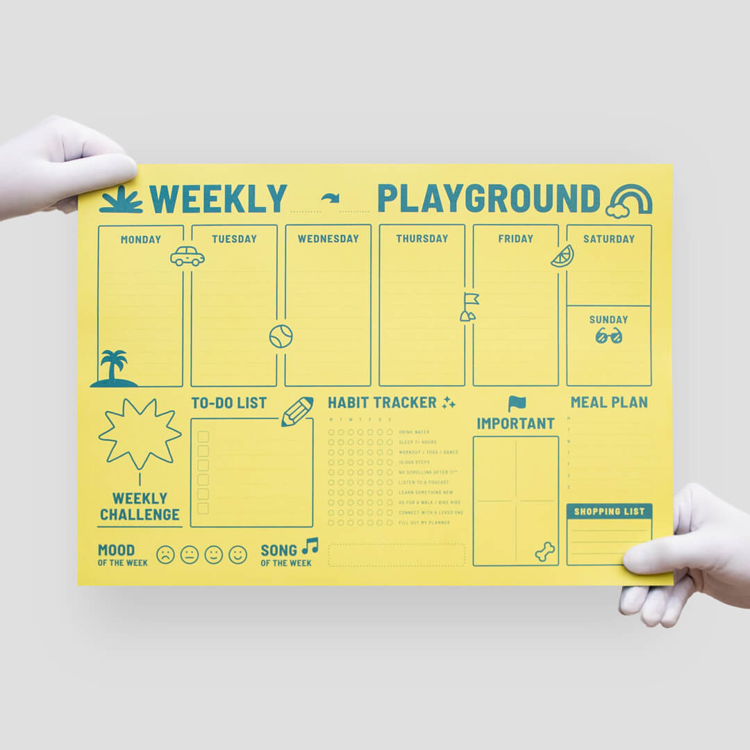 Weekly Playground Planner – Lime Yellow