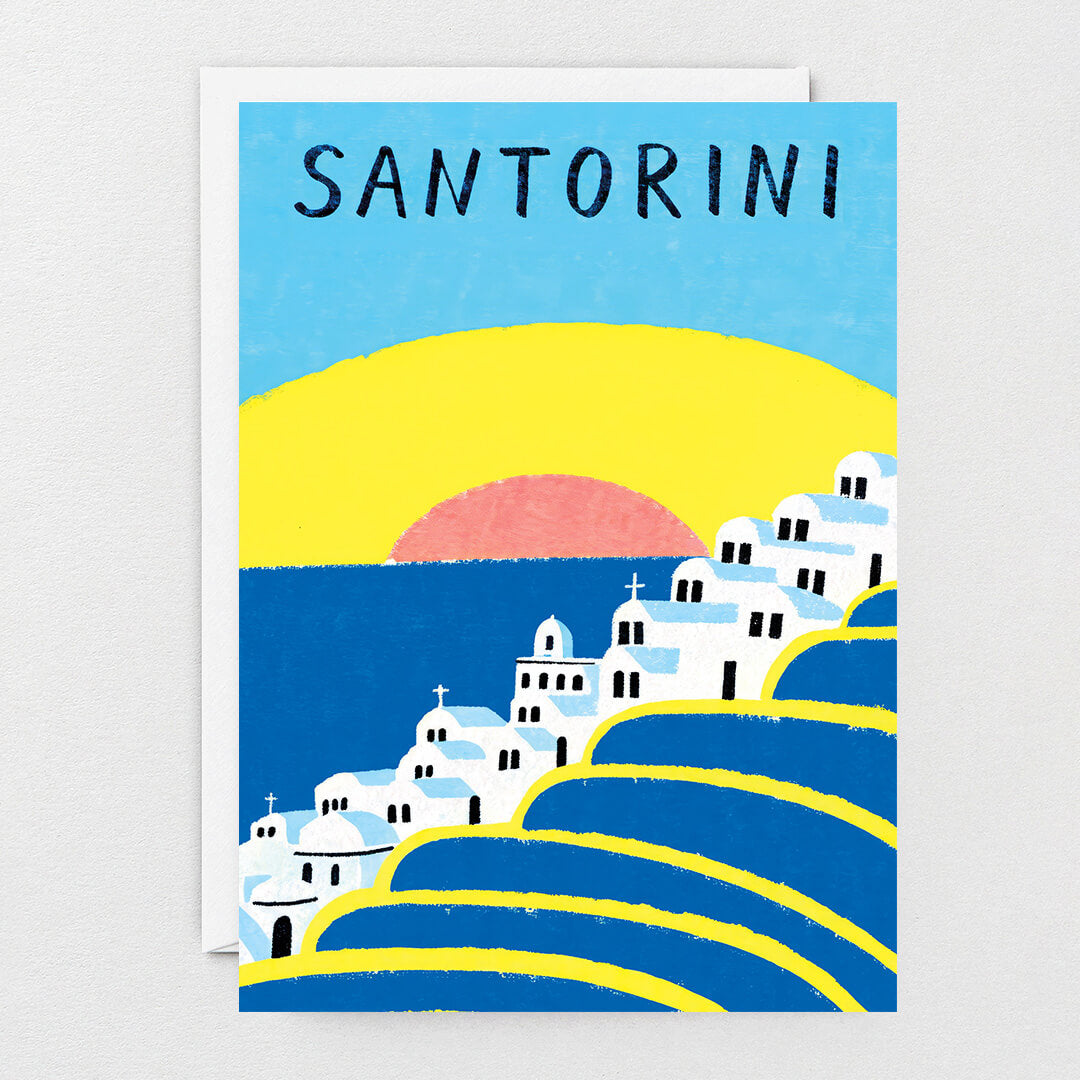 Santorini Sunset Card