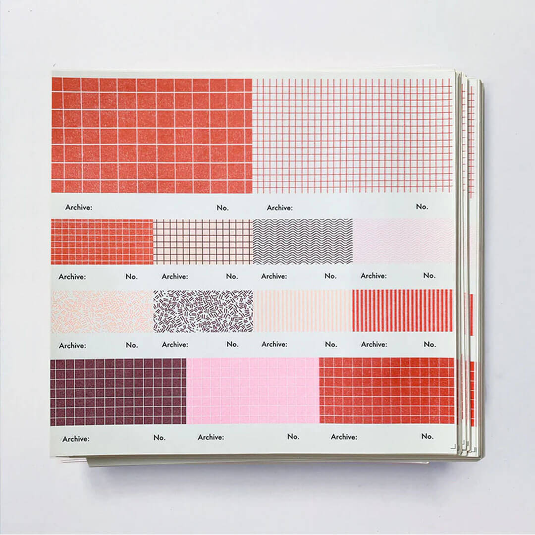 Archive Gummed Labels Pink & Red