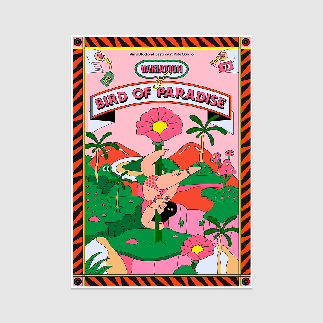 Colorful Bird of Paradise Poster