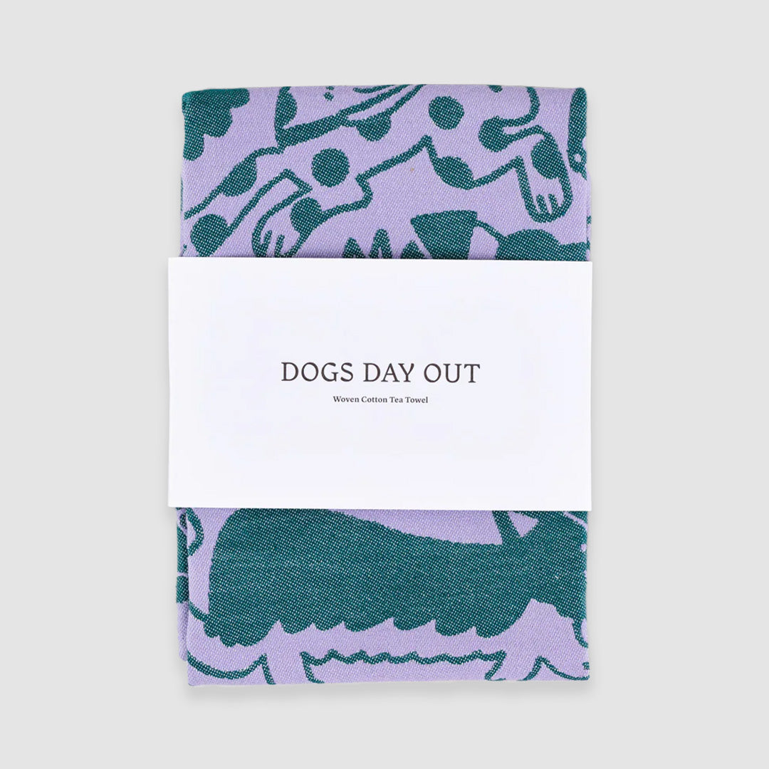 Dogs Day Out Cotton Towel Lilac/Green