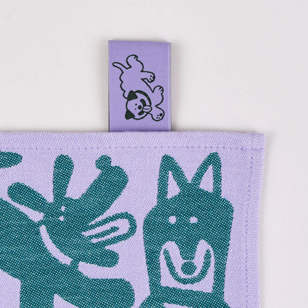 Dogs Day Out Cotton Towel Lilac/Green