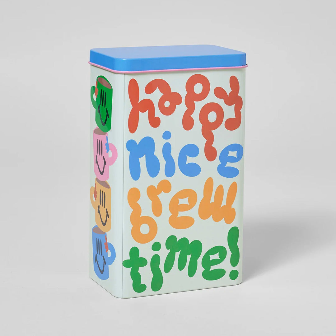 Happy Nice Brew Time Coffee Storage Tin