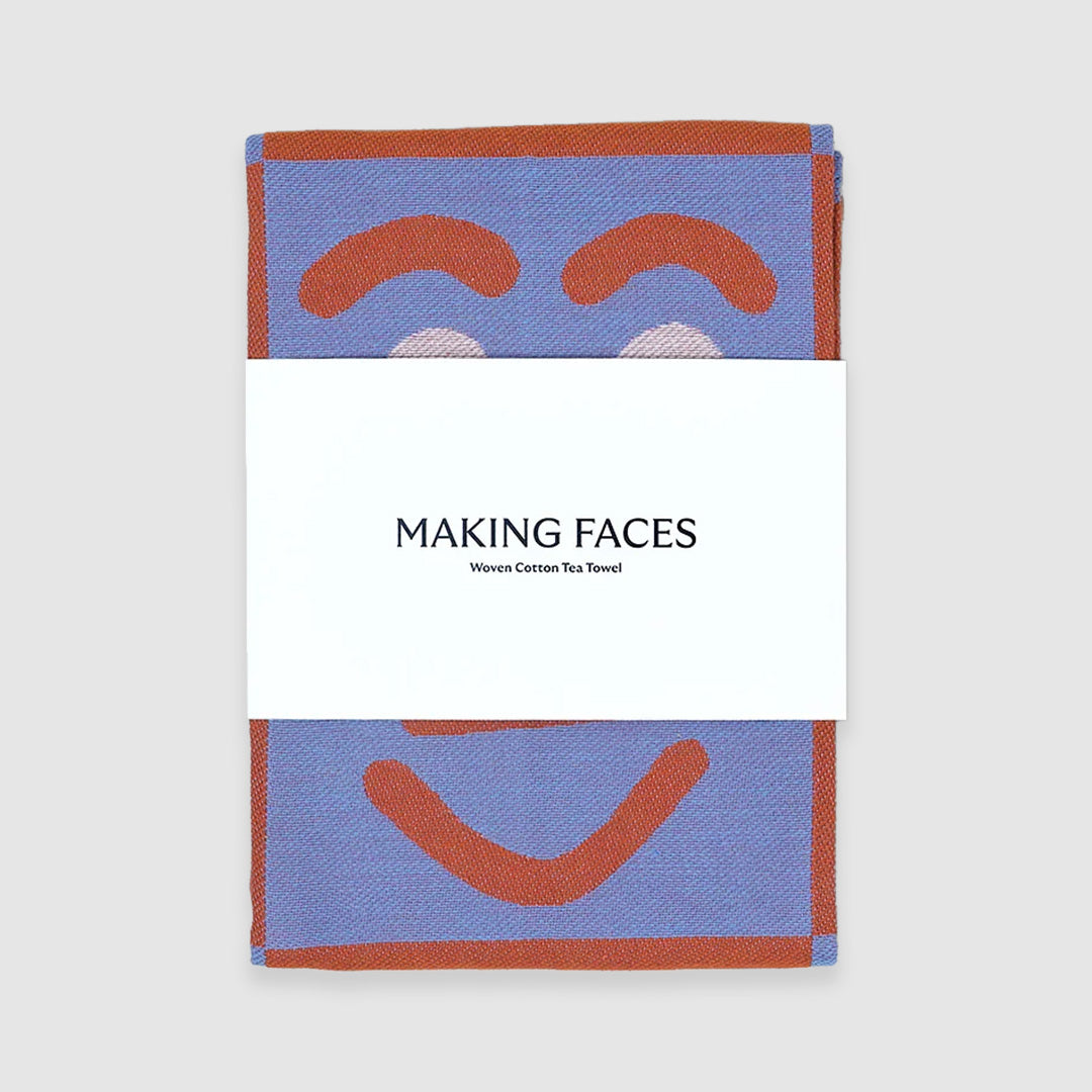 Making Faces Cotton Towel Blue/Brown