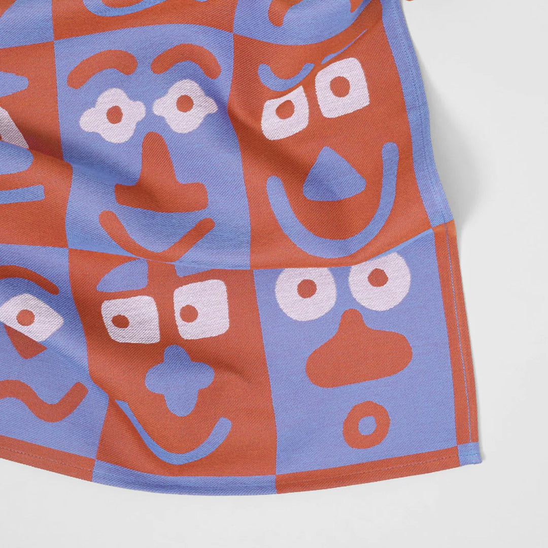 Making Faces Cotton Towel Blue/Brown