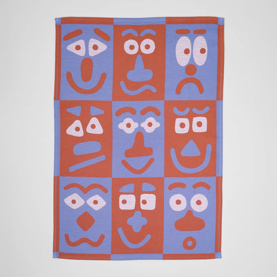 Making Faces Cotton Towel Blue/Brown