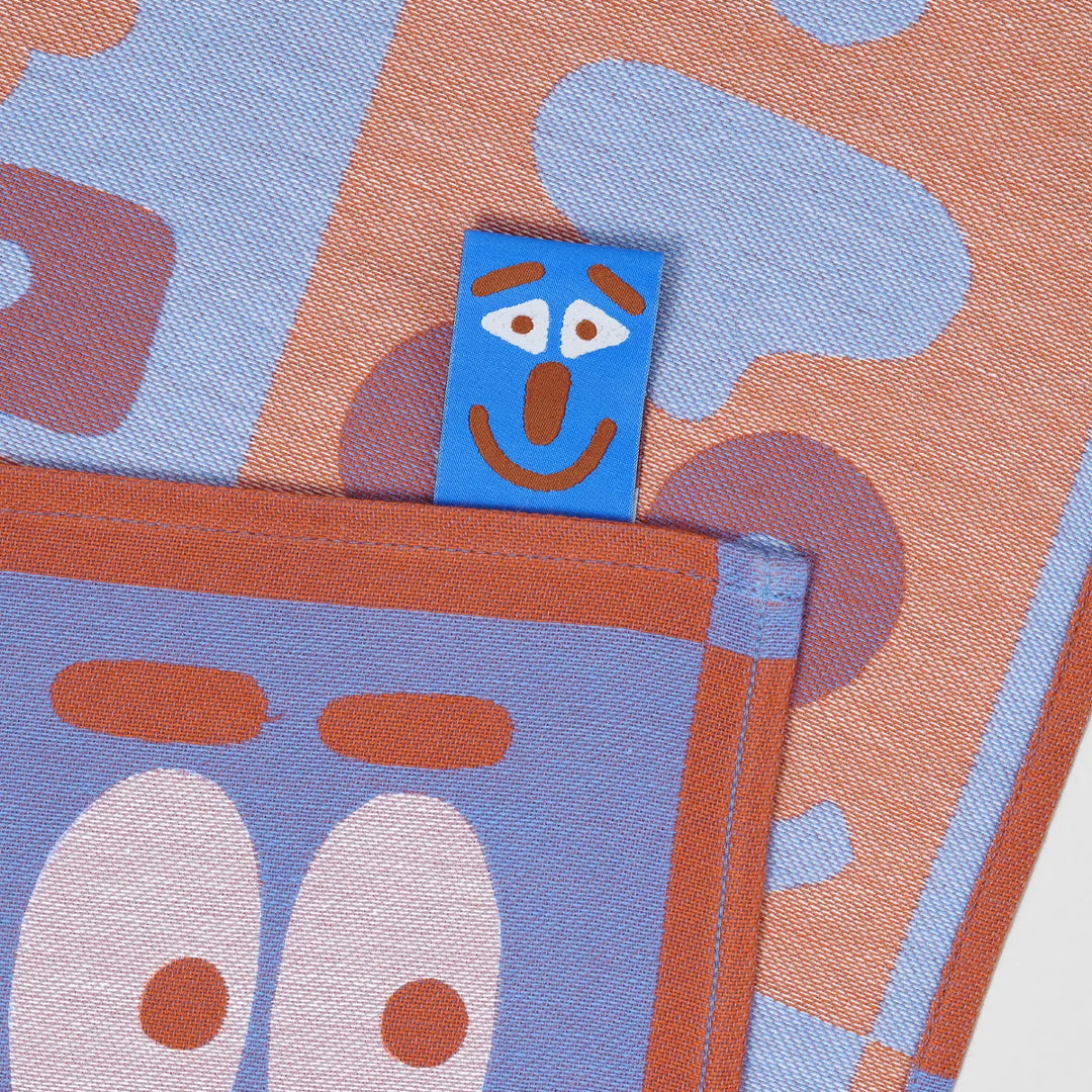 Making Faces Cotton Towel Blue/Brown