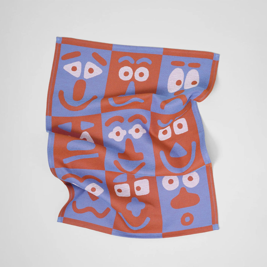 Making Faces Cotton Towel Blue/Brown