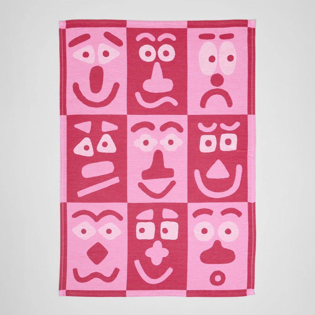 Making Faces Cotton Towel Pink/Maroon