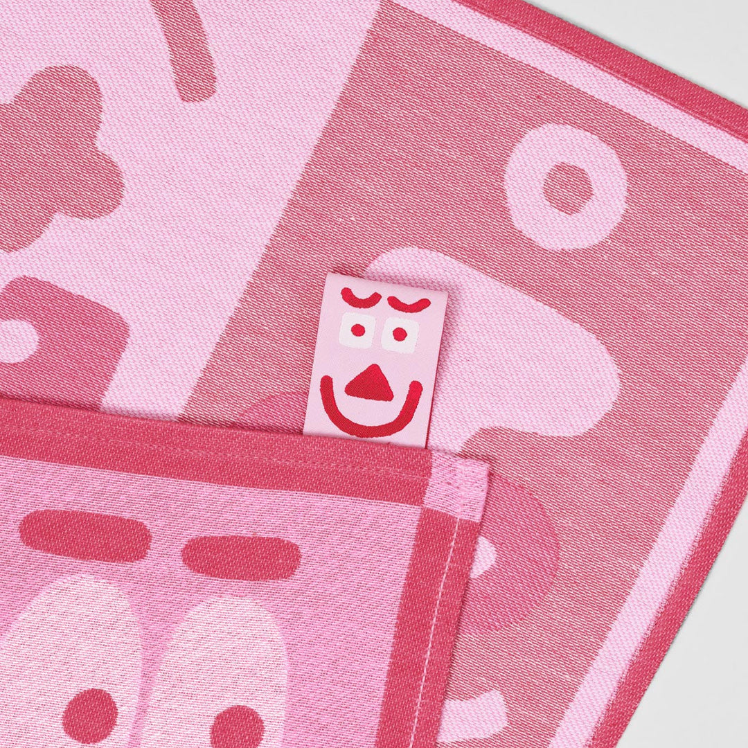 Making Faces Cotton Towel Pink/Maroon
