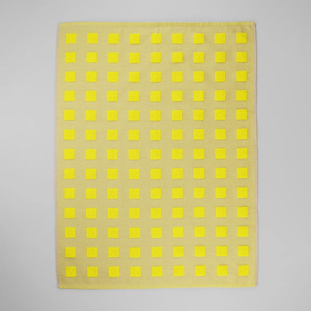 Squares Cotton Towel Oat/Yellow
