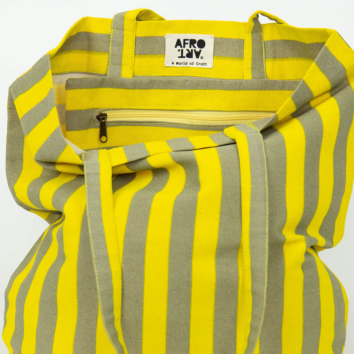 AfroArt - Randa Yellow Grey Tote Bag Image 2