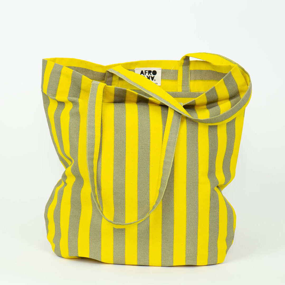 AfroArt - Randa Yellow Grey Tote Bag Image 3