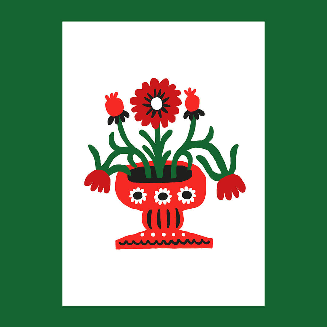 DanaiLlama - Red Plant Poster Image 2