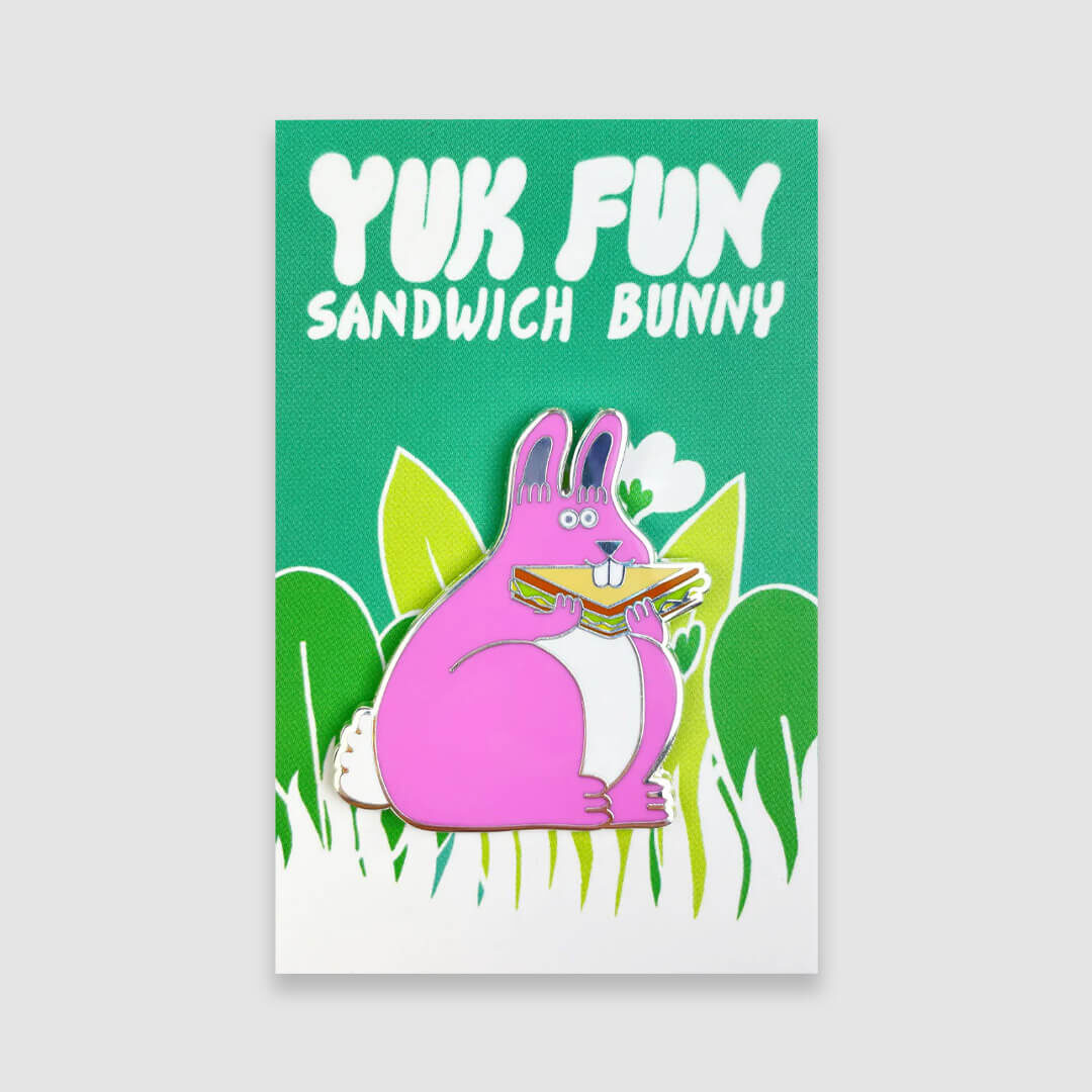 Yuk Fun - Sandwich Bunny Enamel Pin Image 1