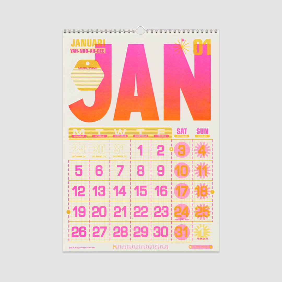 2026 Risotto A3 Wall Calendar