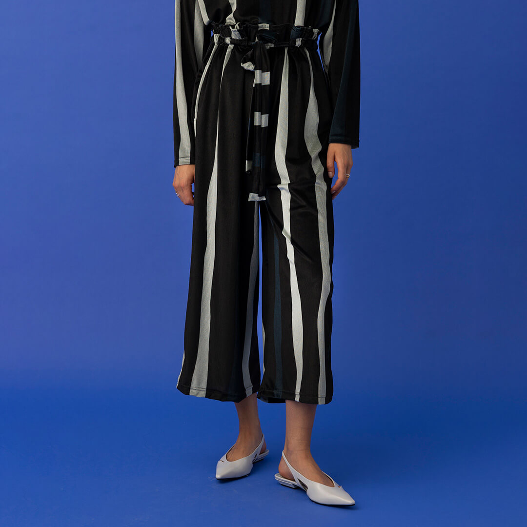 Eric Wide Leg Pants - Adelie Stripes