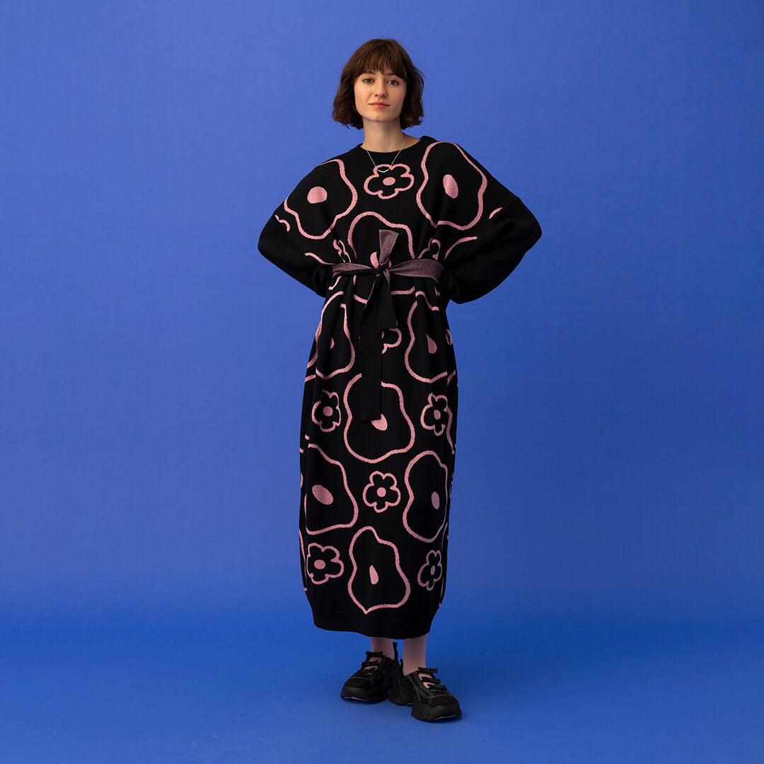 Adelie ELLE KNITTED DRESS BLACK – 2