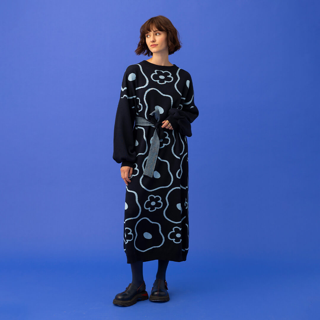 Adelie ELLE KNITTED DRESS BLUE – 2